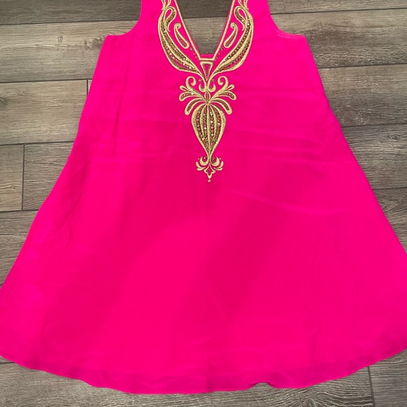 Lilly Pulitzer Hot Pink Owen Silk Dress Size XXS - Picture 2 of 8
